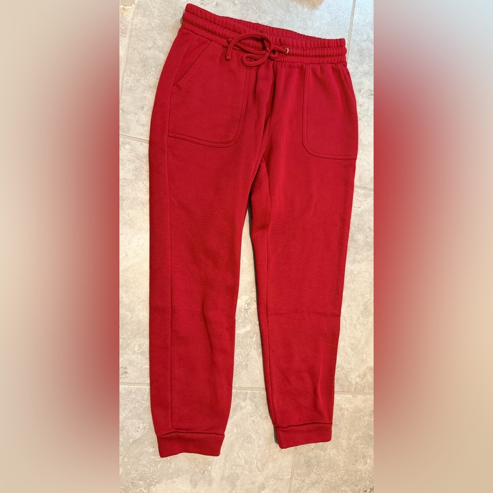 Rae Dunn “BELIEVE.” Red Sweatshirt & Jogger Set | Size S | Cozy Lounge - Picture 8 of 10